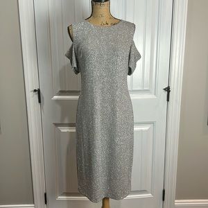 Calvin Klein Women's Cocktail Sheath Silver Sparkle - Size 12 new